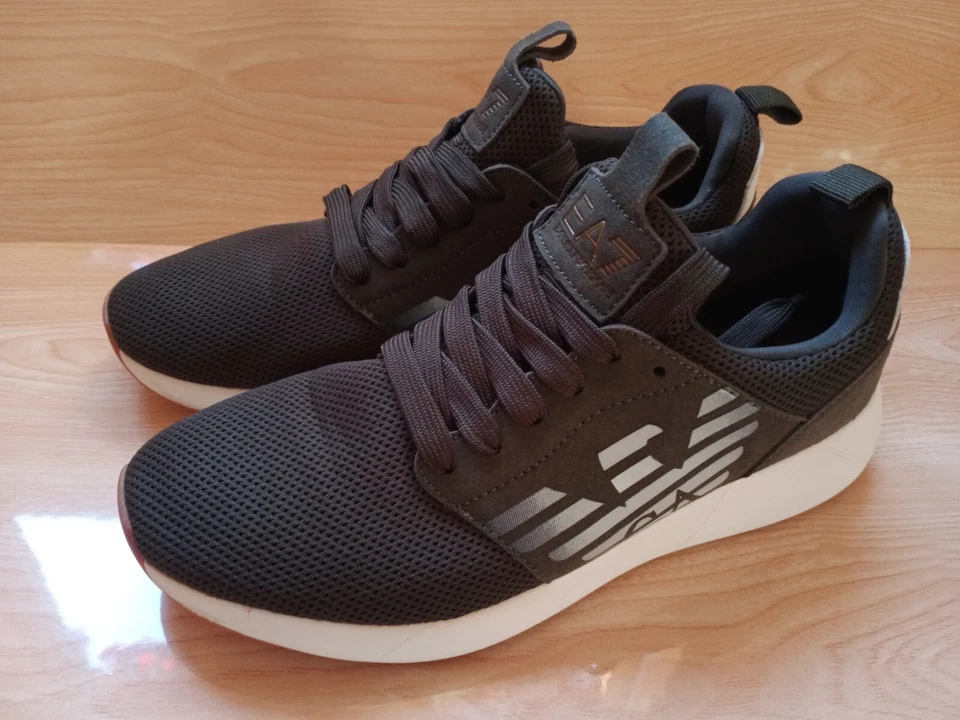 Tênis de corrida EA7 EMPORIO ARMANI verde floresta malha X8X023XCC05 tamanho EUA 5.5 - Imagem 2 de 4