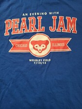 Pearl Jam Wrigley Field Blue Large Tee Used Eddie Vedder 