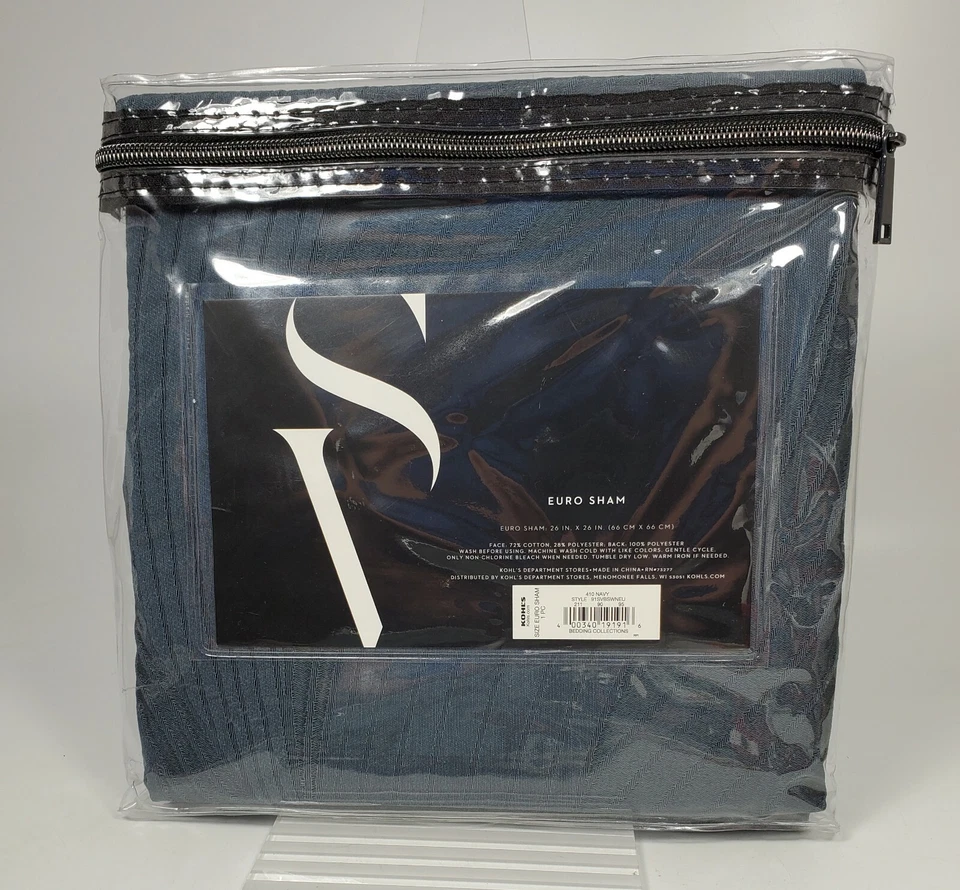 Simply Vera Vera Wang Sculptural Wave Euro Sham 410 Navy New - Изображение 4 из 4