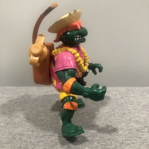 1992 TMNT Teenage Mutant Ninja Turtles Beachcombin' Mike Figure Michelangelo 4” - Picture 4 of 7