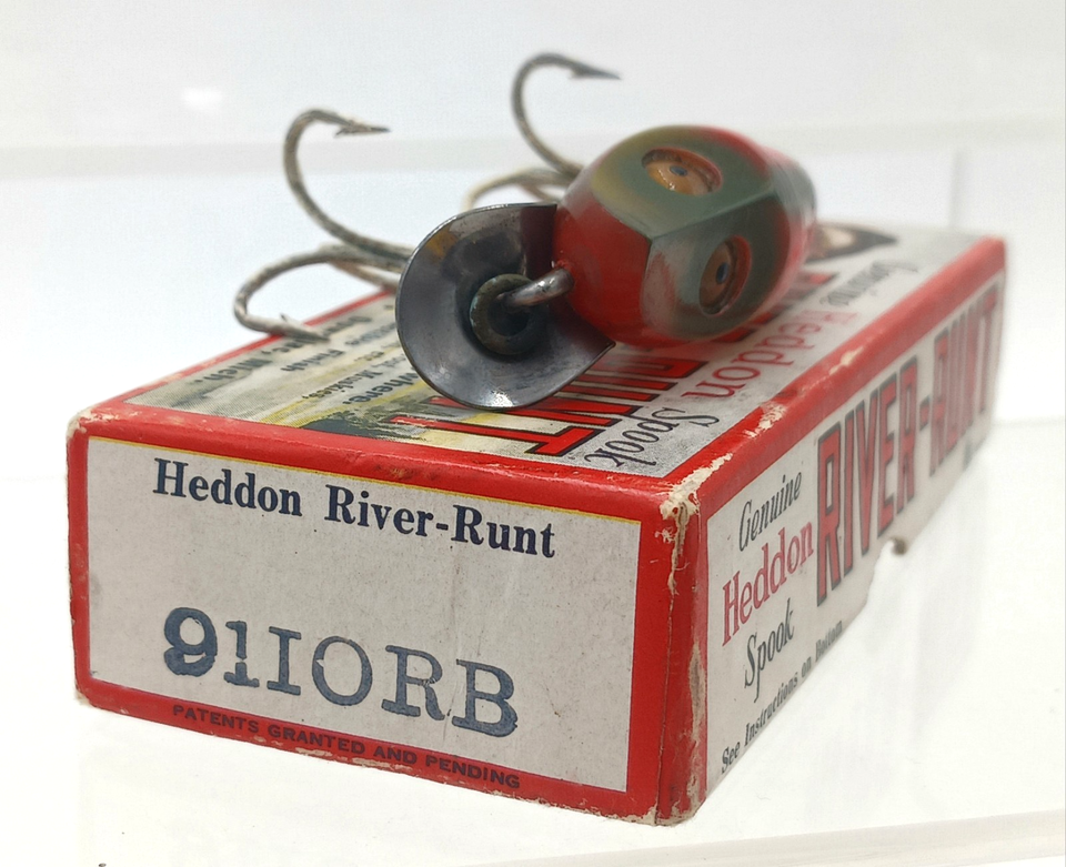 Leurre Pêche Vintage Heddon Spook River-Runt - Boîte D'Origine Seule - Collection