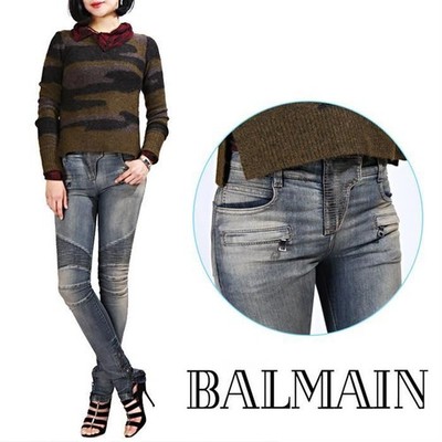 Balmain Damen Bikerhose mittelblau Denim 5357 158N C3011 141451823