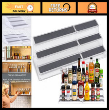3-Tier Expandable Spice Rack Organizer for Cabinet - Adjustable Storage, White/G