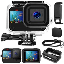 Waterproof Case Housing for GoPro Hero 13 12 11 10 9 Black Tempered Glass Scr...