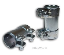 2x Rohrverbinder 50mm Auspuffschelle 50x54,5x125 Universal Doppelklemme 50x125mm