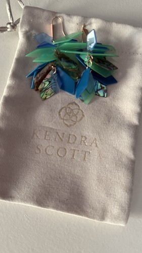 Kendra Scott Turquoise shell/abalone drop earrings. Light weight NEW no tags - Picture 5 of 6