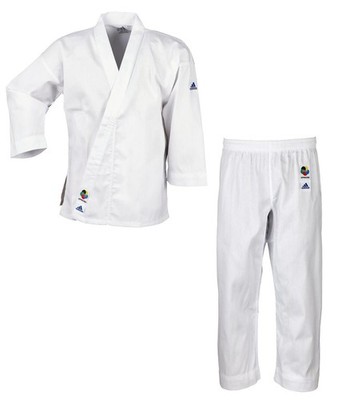 adidas Kinder Karateanzug Evolution 2 in 1, K200E, Doppelgröße, Gürtel, 100-200