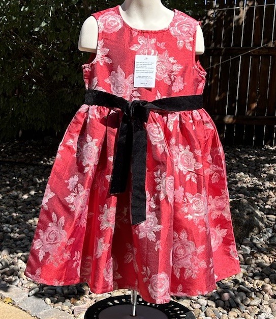 Brand New Size 5 Holiday Dress Rose Jacquard with Satin Lining