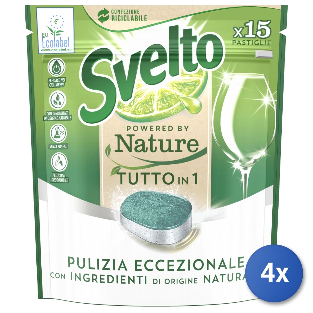 4X Svelto Dishwasher Tabs 15 Pieces Nature Classico Made In Italy