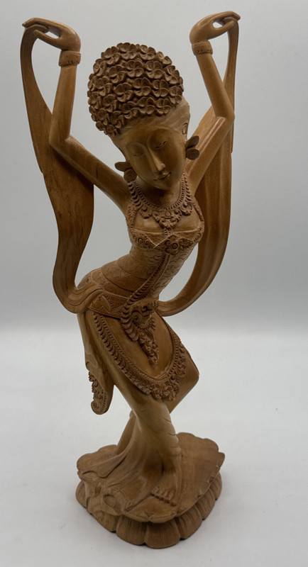 Hand Carved Wooden Bali Art Dancer Tantra Gallery 12in