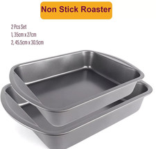 Large Roasting Tin Tray Pan Non Stick Deep Turkey & Meat Backing Oven Tray Dish