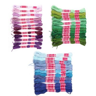 12x Embroidery Thread Gradient Bright Color Polyester Line For Embroidery Lovers