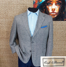 CROFT  BARROW Men  s Size 46 L SPRING  SUMMER Pure Silk Sport Coat Gray  Black