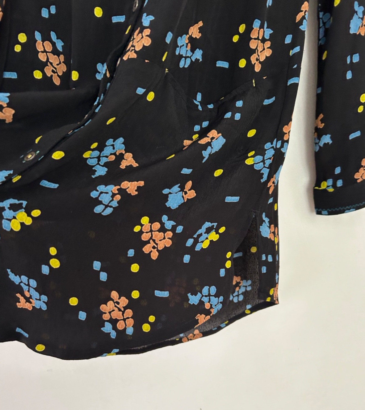 White Stuff Tunic Women's Black Pattern Button Po… - image 9