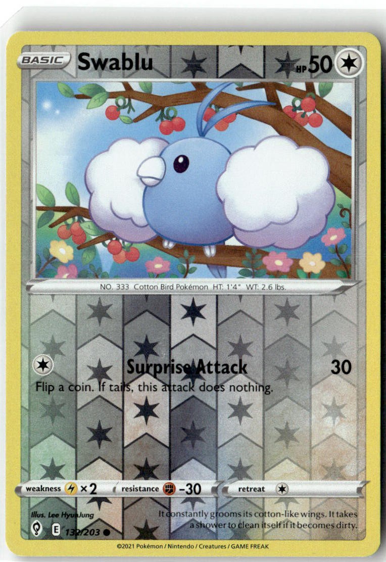 Swablu 132/203 Common Evolving Skies Pokemon Reverse Holo NM/M