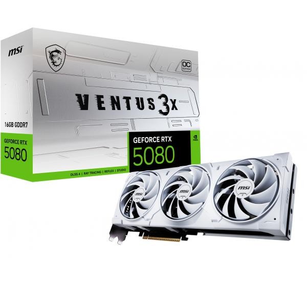 RTX508016GVENTUS3XOCWHITE MSI VGA GEFORCE RTX 5080, RTX 5080 16G VENTUS 3X OC WH