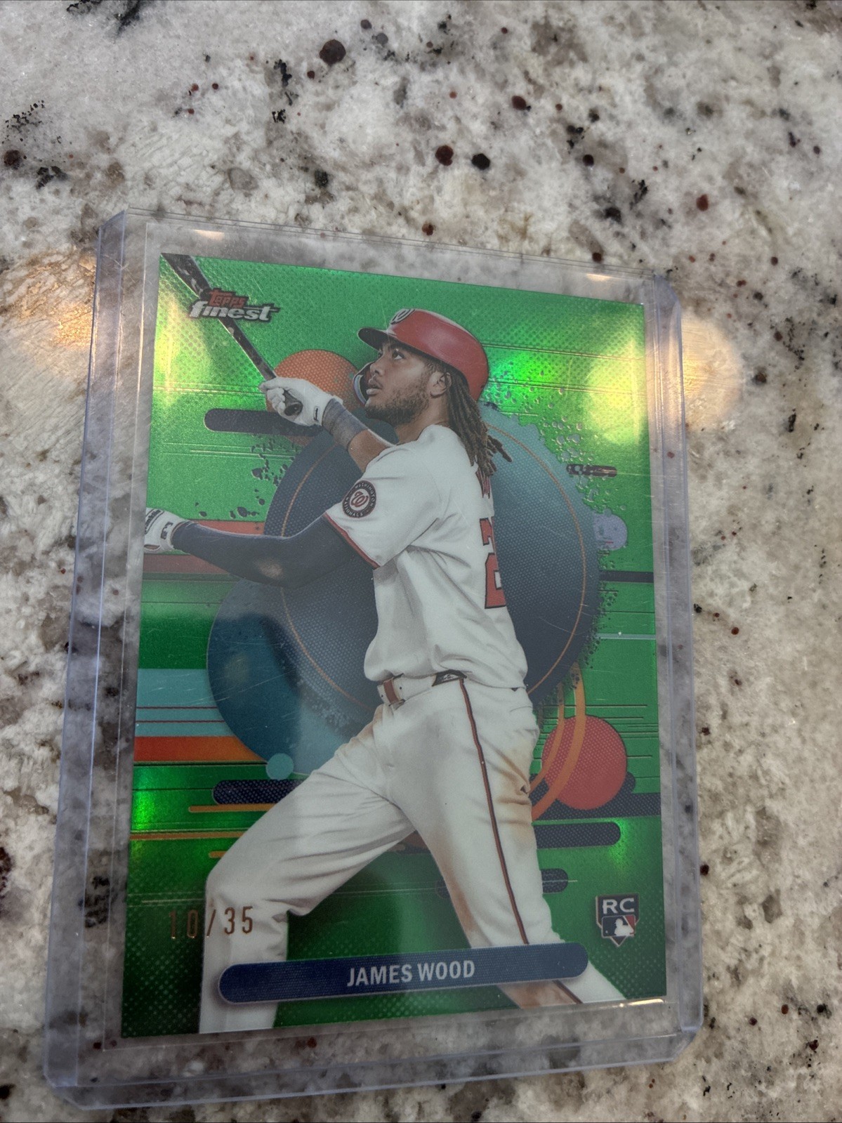 2025 Topps Finest James Wood RC Uncommon #200 Green Refractor /35 🔥⚾️