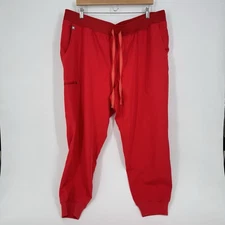 FIGS Women's Size 3XL R Zamora 2.0 High Waisted Jogger Scrub Pants "Pop Red" NEW