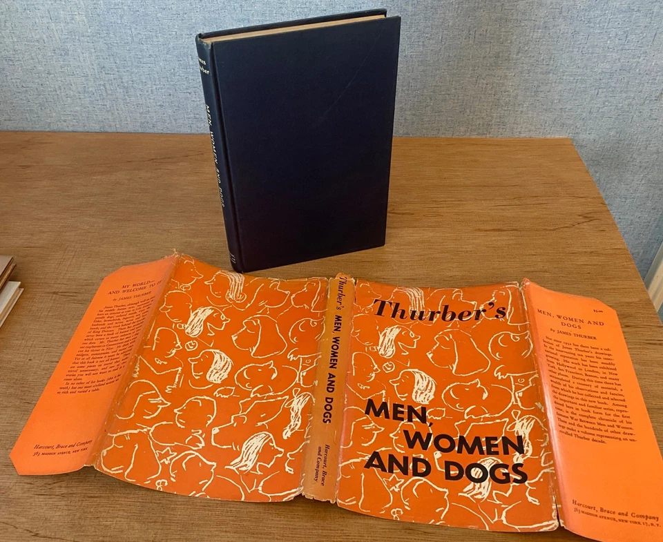 THURBER'S MEN, WOMEN AND DOGS by James Thurber & Dorthy Parker 1943 1st Ed HBDJ - Image 3 of 4