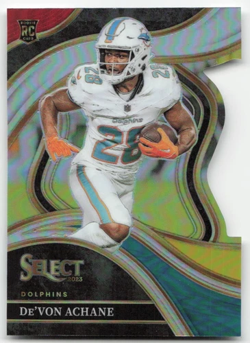 2023 Panini Select #274 De'Von Achane Red and Yellow Prizms Die Cuts