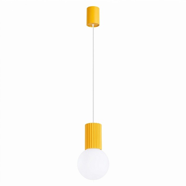 Pendelleuchte Glas Aluminium Gelb Blendarm Satiniert G9 Ø12 Cm HäNgelampe KüChe-image