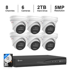 Anpviz 8CH H.265+ 6*5MP Outdoor POE Cam Home Security Camera System Kit with NVR