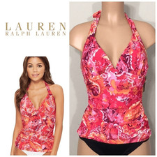 Lauren Ralph Lauren pink and red tankini top. 8
