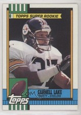 1990 Topps With Disclaimer Carnell Lake #177 jm6