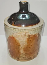 Allens Red Tame Cherry soda fountain syrup jug, Buckeye Pottery, Macomb ILL