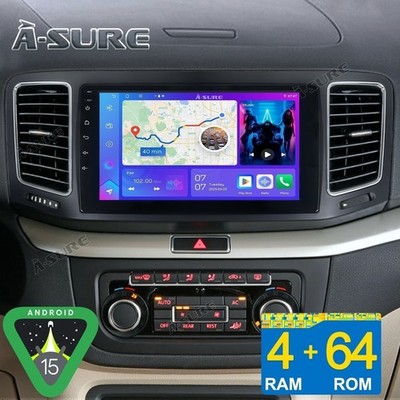 Carplay 4+64GB Android 15 Autoradio Navi WIFI 6.0 Für VW Sharan 7N Alhambra II