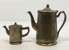 Vintage Grand Silver Co. Set of 2, Nickel Creamer and Teapot
