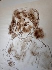 Signed Original Portrait Of Nancy Reagan By Zero Mostel (Drawing) - 1958 — photo 4