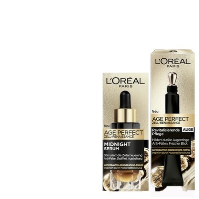 2tlg. Loreal Midnight Serum & Augencreme Age Perfect Zell Renaissance | Glow