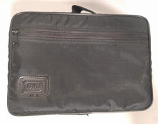 BLACK NYLON BMI SOFT COVER 16 CASSETTE TAPE CARRYING CASE HOLDER STORAGE