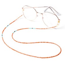 Beaded Eyeglass Chain Neck Strap Lanyard for Women, 29 Inch Red Agate Bead Ho...
