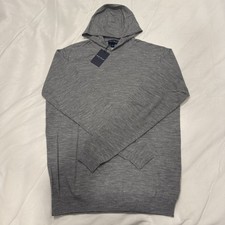 Peter Millar Merino Wool Hoodie Gray Size Small NWT 298