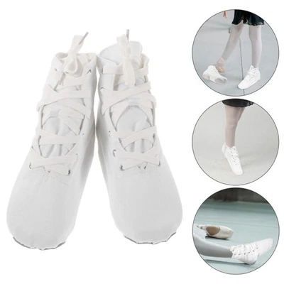 Baskets Blanches À Plateforme Chaussures De Jazz Danse Salle Bal - Photo 1/4