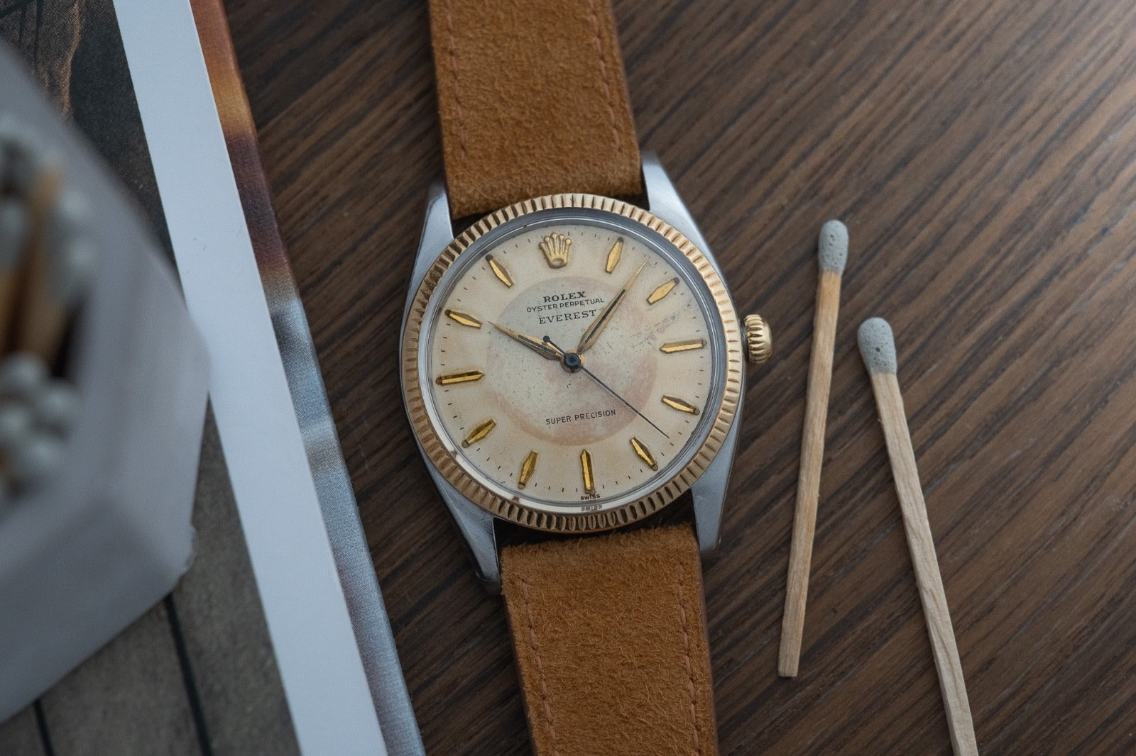 Rolex 5505 Two Tone Gold + Stainless - Tropical Patina Bullseye Dial- Everest