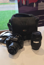 Olympus e500 with 17-45mml lens, 40-150mm lens and a Lowepro carry case