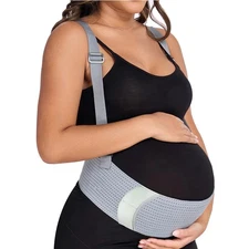 MAMODY Medium Maternity Belt - Adjustable Pregnancy Support Band, Gray
