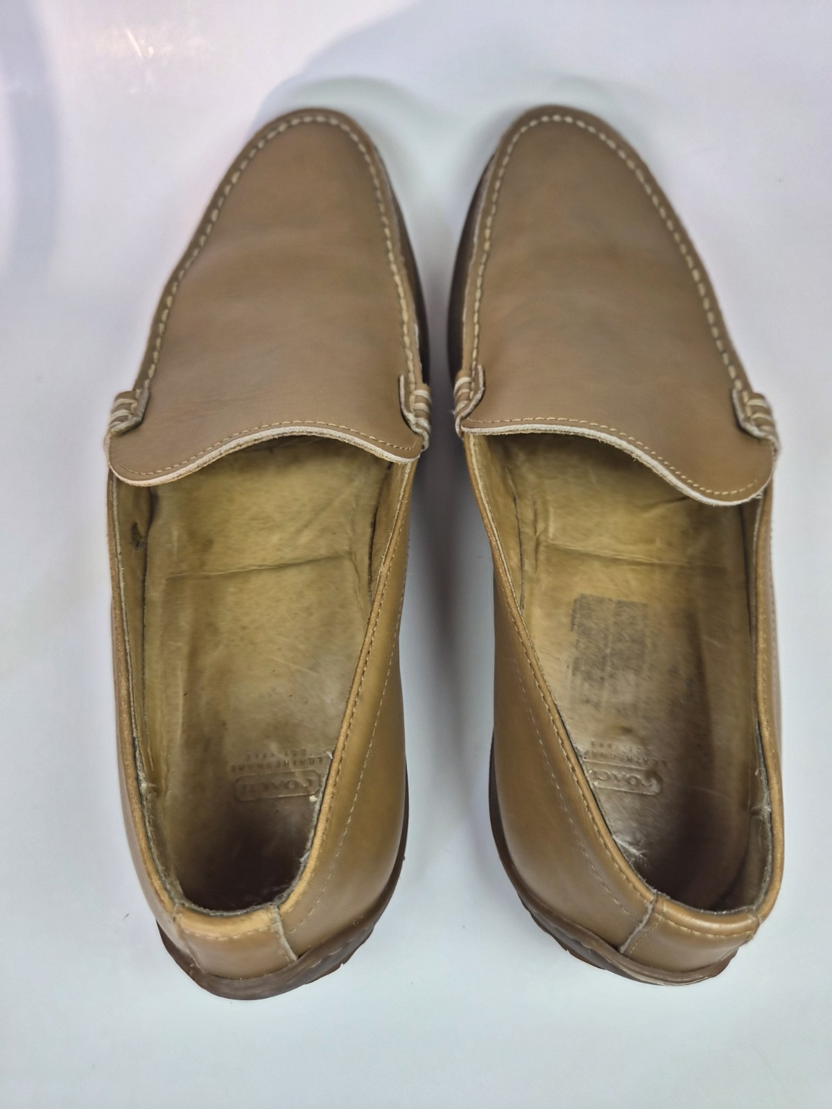 Coach Corwin Men’s Leather Shoes Size 10.5 Brown Slip-On Made in Italy thumbnail 8