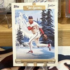 2025 Topps Joy Of Baseball Bob Ross Trea Turner /75 Easel Canvas #40