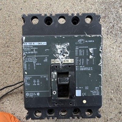 Square D FAL361001021 AL100FA Circuit Breaker 100A 3-Pole 415VAC Trip Ind