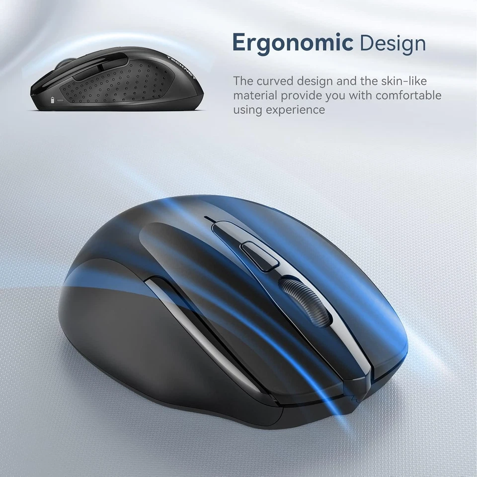 TECKNET Pro Wireless Mouse, 4000 DPI, 6 Adjustment Levels, 2.4G black  - Image 3 of 4