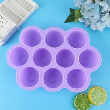 (2)Silicone Food Freezer Tray 10 Holes Reusable Container With Lid For Homemade