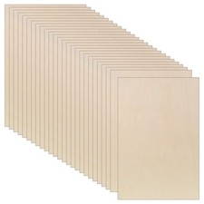 24 Pcs Basswood Sheets 3 mm Plywood Sheets Unfinished Wood for Crafts Basswoo...