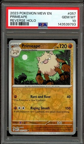 Pokemon TCG Scarlet & Violet 151 #057 Primeape Reverse Holo PSA 10 Low Pop