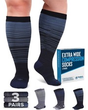 Doctor's Select  Plus Size Compression Socks for Women Wide Calf - 3 Pairs