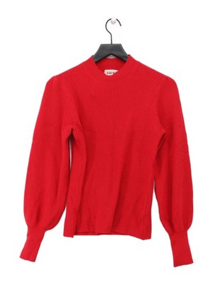 Linie + Punkte Damen Pullover M rot Viskose mit Polyester, Nylon Stehkragenpullover