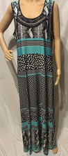 NWT NY COLLECTION Multicolor Size Large Sheath Long Maxi Sleeveless Dress